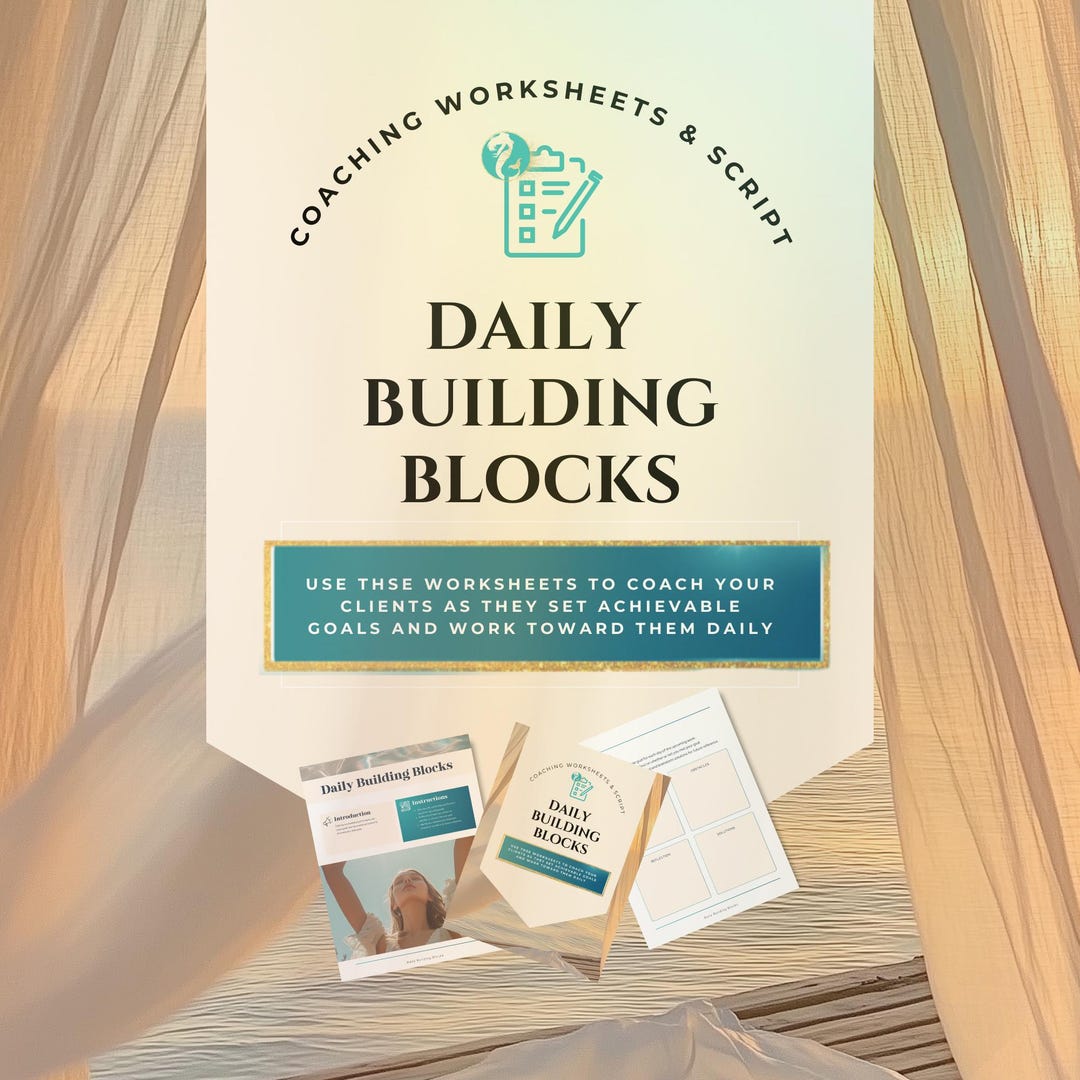 Daily Routine Building Blocks Coaching Session Worksheets | Calming ...