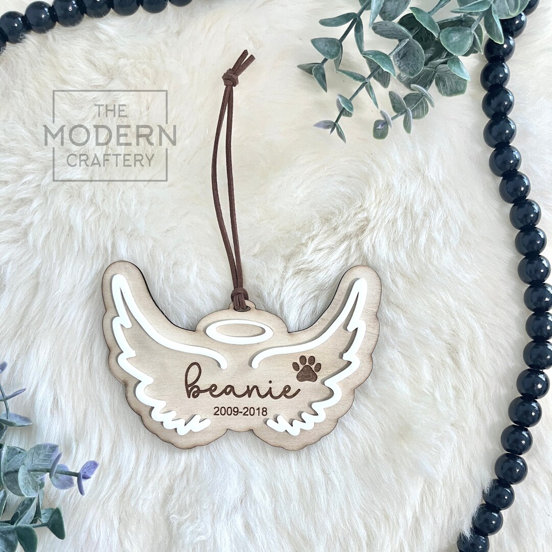 Angel Wings Pet Memorial Ornament - 2024 Christmas Ornament - Cat & Dog ...