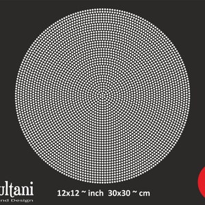 a black and white poster with a circular design