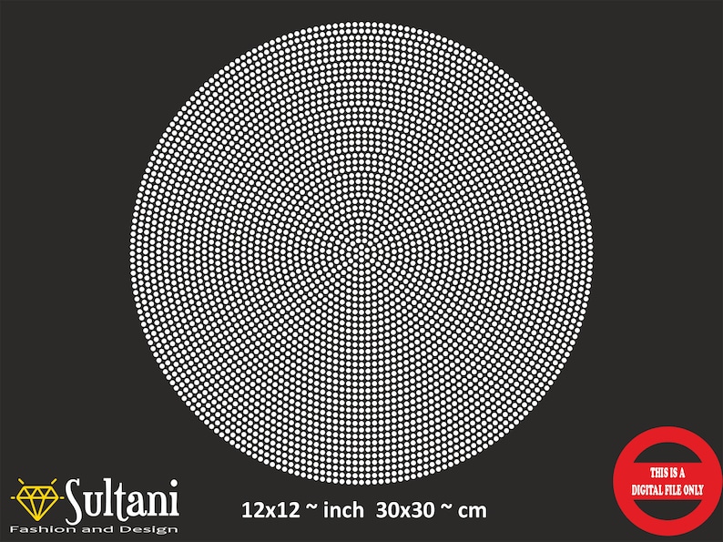 a black and white poster with a circular design