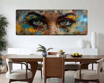 Abstract Eyes Wall Art Print | Modern Graffiti Style Canvas Decor