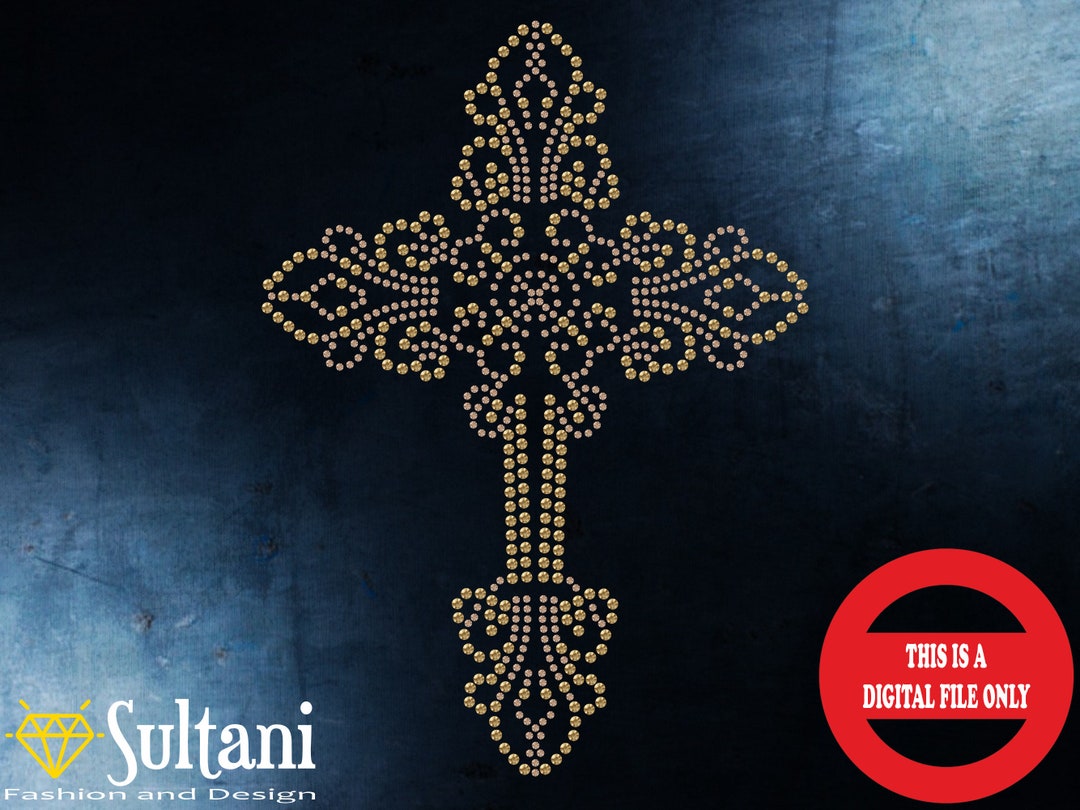Rhinestone Cross Template: SVG Cut File (digital Download) - Etsy