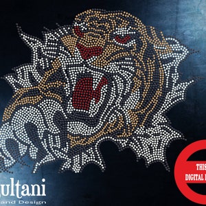 Tiger Rhinestone Template: SS6 & SS10 SVG, Cut File (Digital Download)