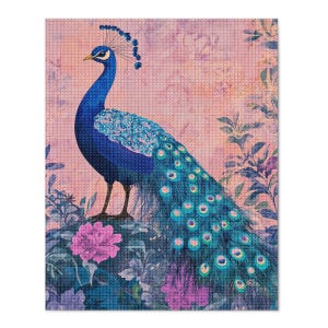DIY 5D Diamond Painting Kit: Peacock Mosaic Art, Home Decor