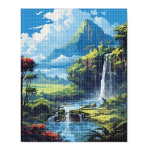 Diamond Painting Kit, High Quality DIY 5D Lake and Mountain, Square Diamond, Cross Stitch Full Drill,Mosaic Decoration, Home Decor, Art Gift
