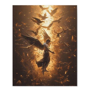 Diamond Painting Kit, High Quality DIY 5D Flying Man , Square Diamond, Cross Stitch Full Drill, Mosaic Decoration, Home Decor, Art Gift