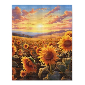 DIY Sunflower Diamond Painting Kit: Square Drill Mosaic Art
