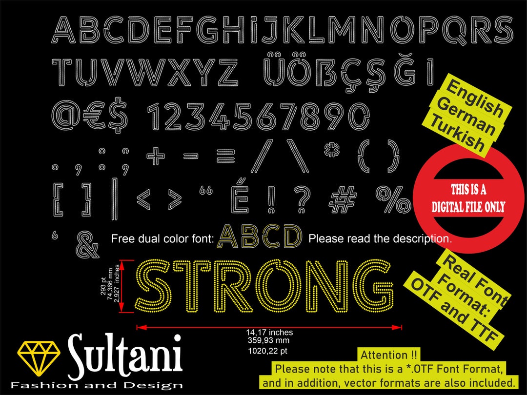 Truetype Rhinestone Font Rhinestone Font: Typeable Alphabet (TTF, OTF, SVG) - Etsy