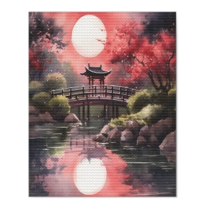 Kit per pittura a diamante, fai da te di alta qualità, giardino giapponese 5D, strass rotondi, punto croce, decorazione a mosaico, arredamento per la casa, regalo artistico.