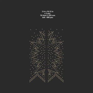 May include: A symmetrical design composed of small, light-colored dots arranged in a geometric pattern, resembling a stylized tree or abstract shape. The design is approximately 3 inches by 10.12 inches. The image also includes text indicating the size and quantity.