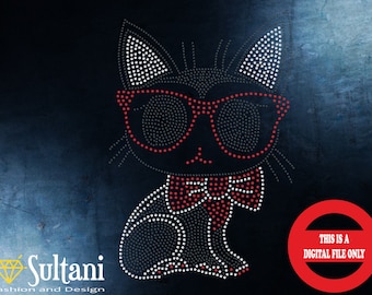 Strass Katze SVG Vorlage: SS6-SS10 Bling Design (Digitaler Download)
