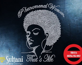 Phenomenal Woman Rhinestone Template: SVG, Ai, PDF (Digital Download)
