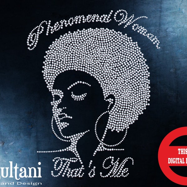 Rhinestone Template: Phenomenal Woman SVG - SS6-SS10 Cut File, Digital Design