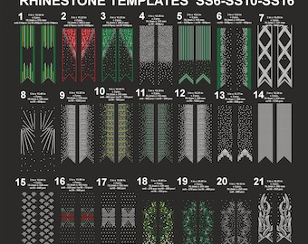 21 Cheer Bow Rhinestone Template : SS6 SS10 SS16 (Digital Files)