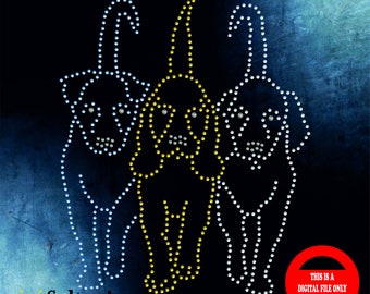 Hund Strass Vorlage: SS6-SS10 Bling Cut Datei (Digitaler Download)