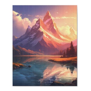 Lake & Mountain Diamond Painting Kit: DIY 5D Mosaic Art