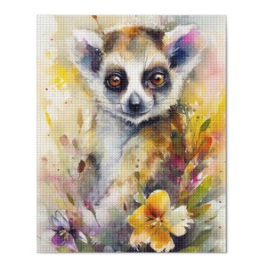 DIY 5D Baby Lemur Diamond Painting Kit: Square Drill Mosaic Art