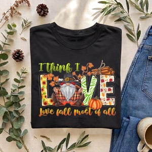 Plus Size Fall Shirt, Gnome Pumpkin Spice Top, 100% Cotton (S-6XL)