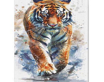 DIY 5D Diamond Painting Kit: Tiger Mosaic Art, Home Decor
