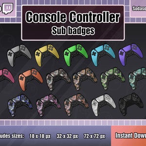 32 Console Controller Sub badges for Twitch