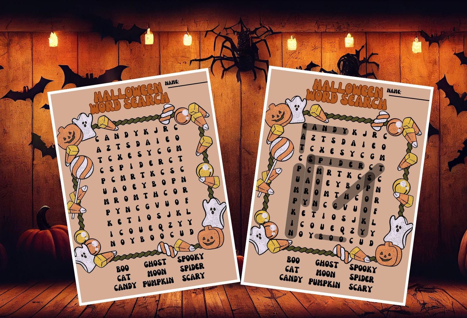 Printable Groovy Halloween Word Search. Halloween Digital Download Word