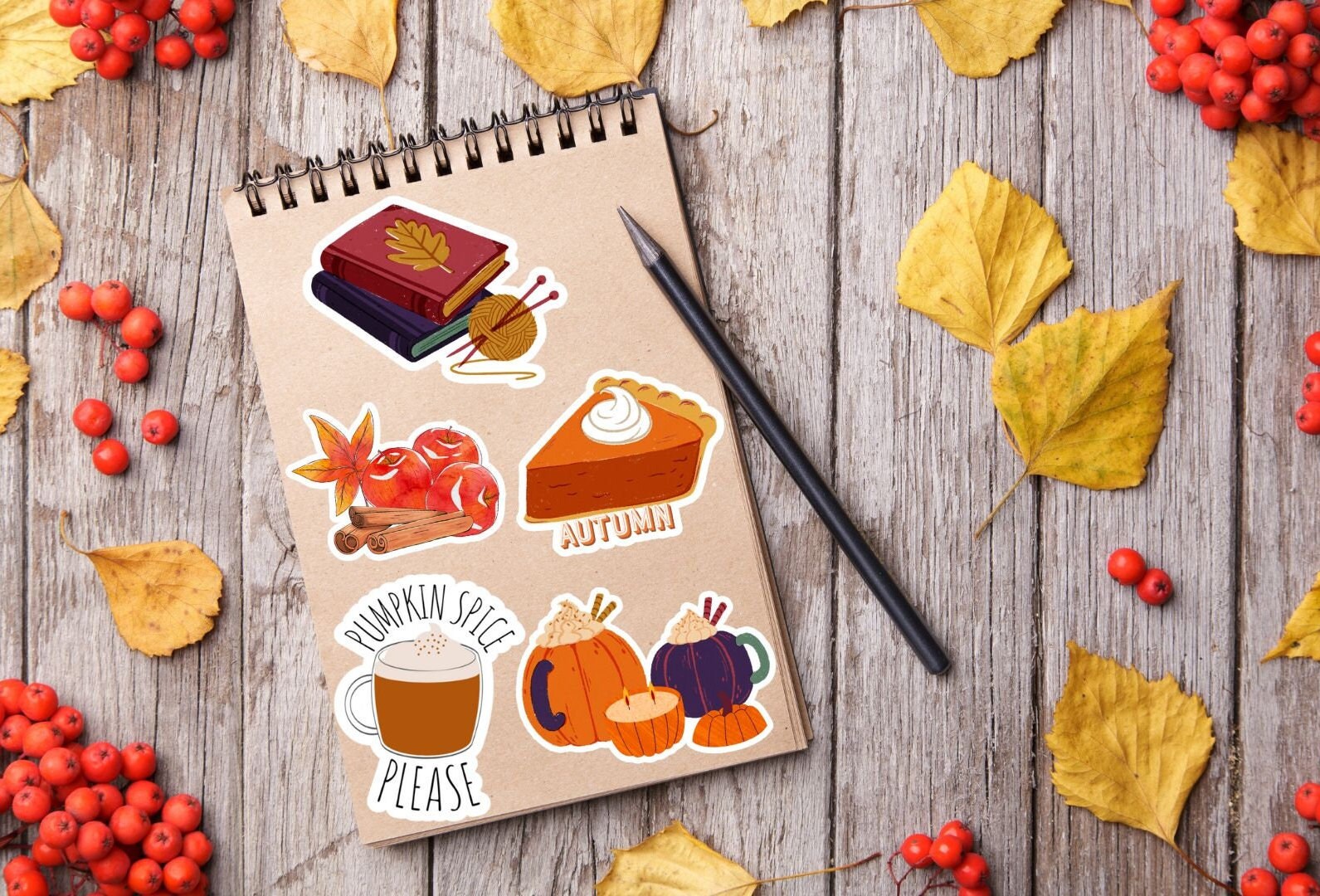 Fall Printable Stickers. 5 Printable Png Stickers Download. Autumn ...