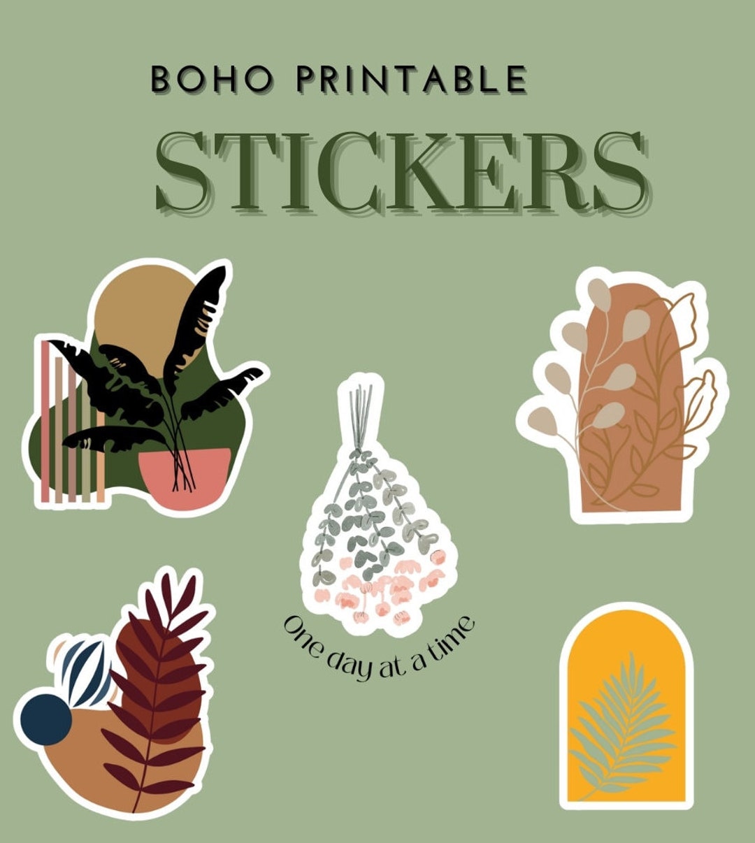 Printable Boho Stickers. 5 Printable Boho Stickers. 5 Neutral Stickers ...