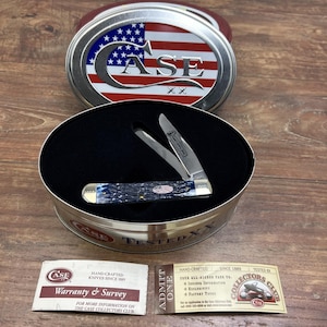 2003 Case XX Knife 6254 SS Trapper Crane's Country Store Navy Blue Flag #2/250!! image 1