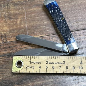 2003 Case XX Knife 6254 SS Trapper Crane's Country Store Navy Blue Flag #2/250!! image 10