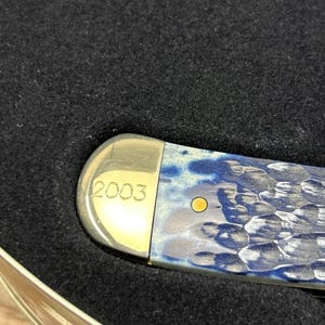 2003 Case XX Knife 6254 SS Trapper Crane's Country Store Navy Blue Flag #2/250!! image 3