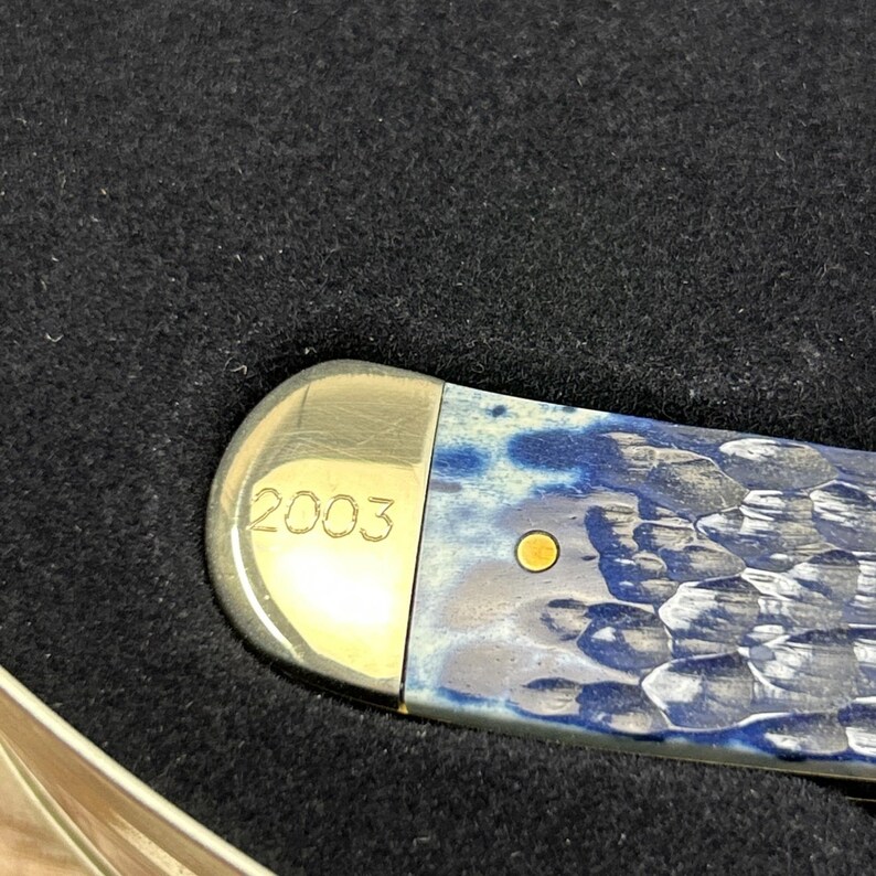 2003 Case XX Knife 6254 SS Trapper Crane's Country Store Navy Blue Flag #2/250!! image 3