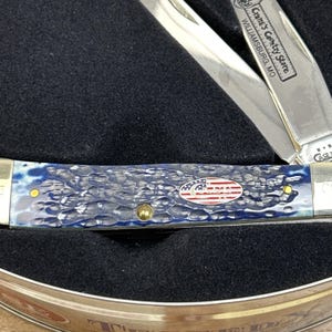 2003 Case XX Knife 6254 SS Trapper Crane's Country Store Navy Blue Flag #2/250!! image 4