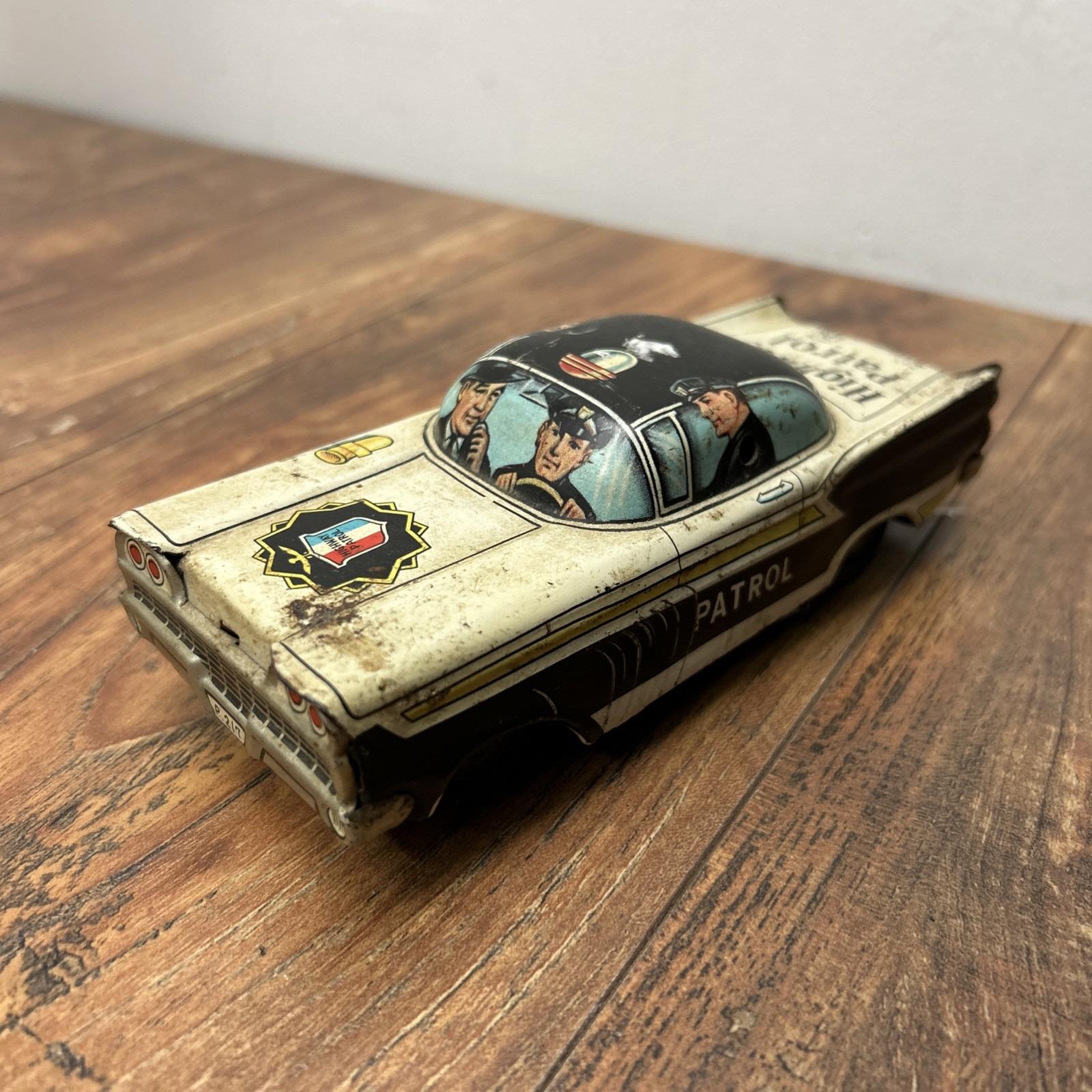 昭和レトロ未使用Masudaya Siren Patrol Jeep ブリキ玩具