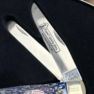 2003 Case XX Knife 6254 SS Trapper Crane's Country Store Navy Blue Flag #2/250!! image 5