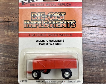 Ertl Die-Cast Implements 1/64 Scale Allis Chalmers Farm Wagon Vintage HTF 1980s