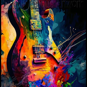 Guitar Lover: Printable Art, Digital Downloads, Wall Art, Home Decor, Instant Download, Printable Poster Modern Art, Contemporary Art