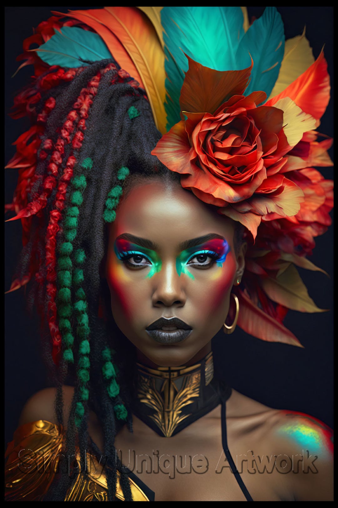 Colored Girl Printable Art, Digital Downloads, Wall Art, Home Decor