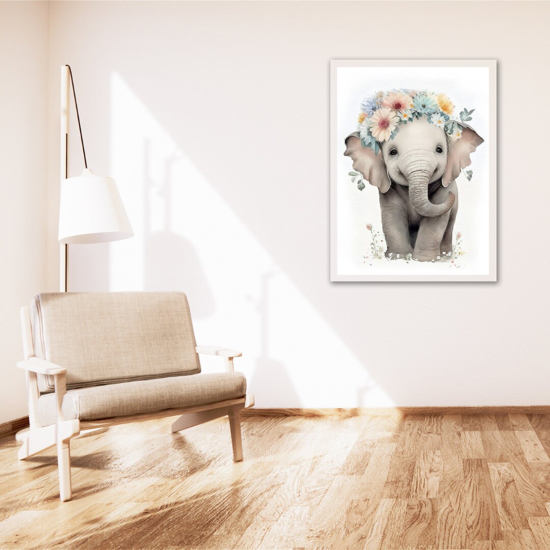 Elephant Printable Wall Art Nursery Decor.home Decor Baby Elephant ...