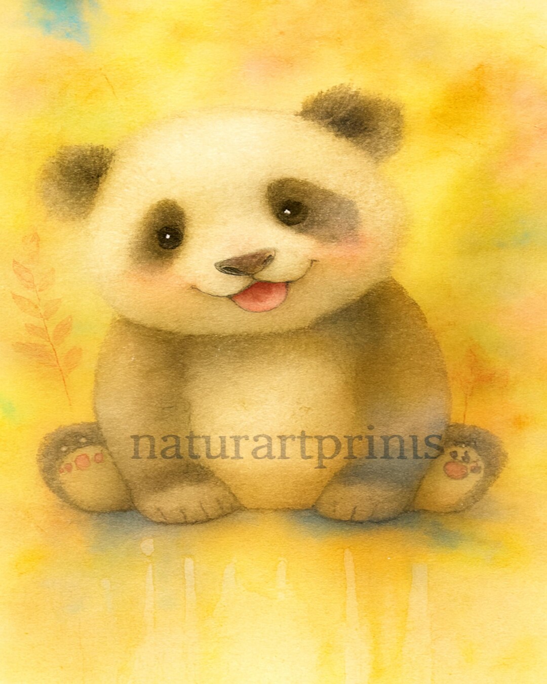 Nursery Wall Art – Baby Panda Watercolor Print – Whimsical Animal Decor ...