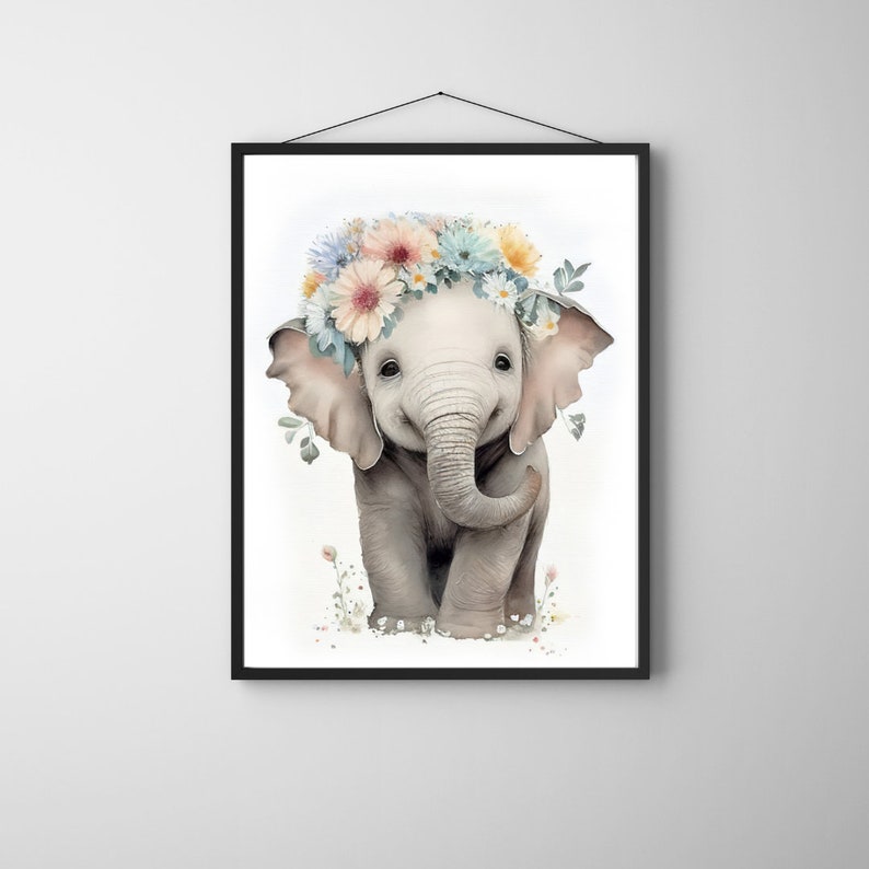 Elephant Printable Wall Art Nursery Decor.home Decor Baby Elephant ...