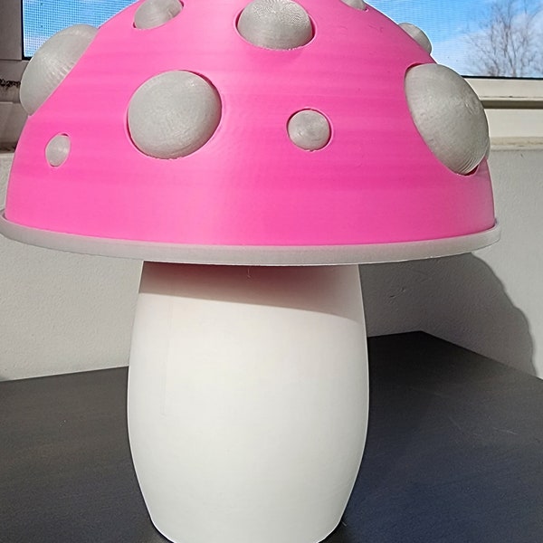 Colorful 8.5 Inch LED Mushroom Lamp with Glow in the Dark - Unique Home Décor - Night Light