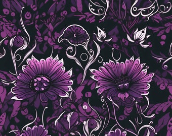Dark purple floral seamless pattern for gothic digital paper gothic patterns for custom fabric gothic sublimation