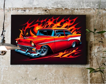 1956 Chevy Bel Air | Colorful Wall Art | Digital Art Prints | Printable Poster | Digital Download