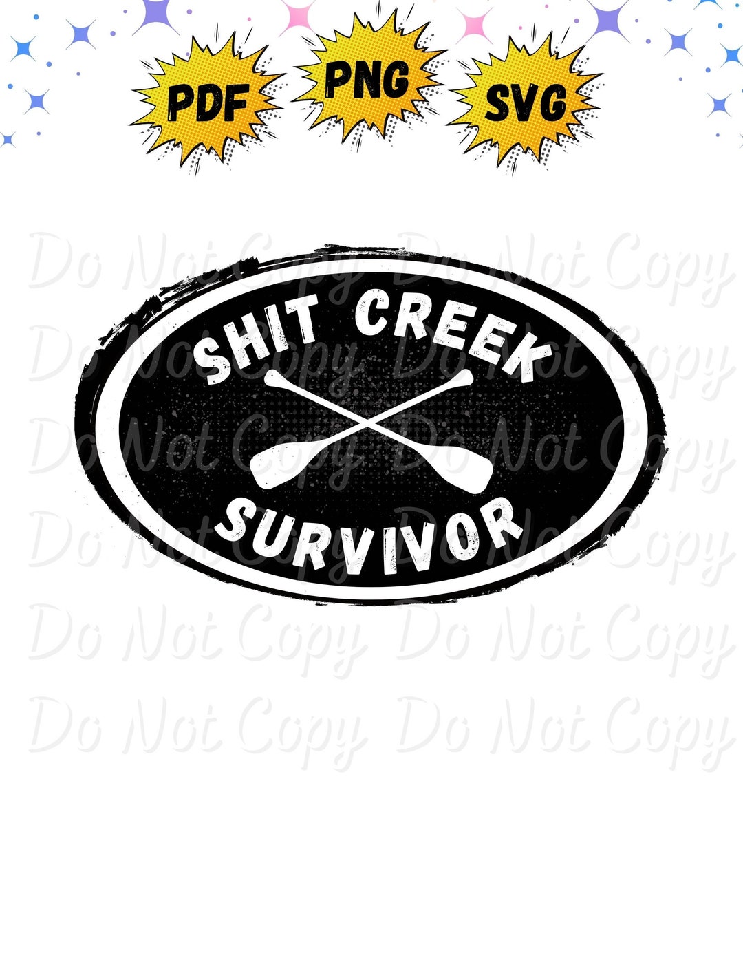 thumbnail image 2 of Shit Creek Survivor Funny Hook Patch – US Military Tactical Style Morale Badge 2 of 2