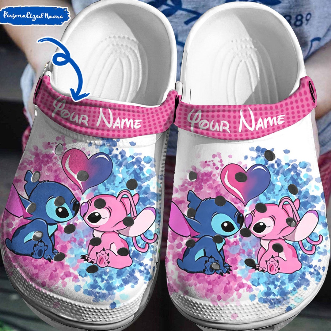 Personalized Stitch and Angel 3D Crocs Crocband Clog - Etsy