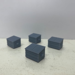 4 Pack of Unpainted HO Scale Model Train Dumpsters