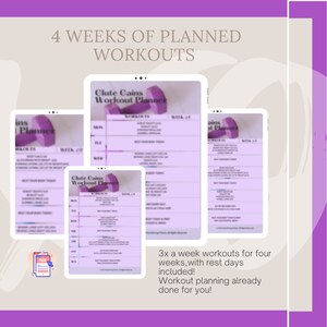 There are four weeks of exercises already written out for you.Exercises can also be done without weights as well for your convenience. This Workout Guide includes Glute exercises where you can work out from the comfort of your own home.