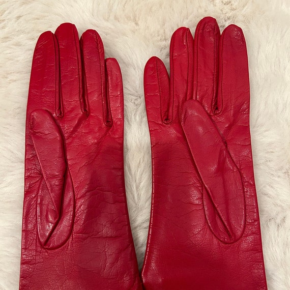 Harrods Red Leather Gloves Gem