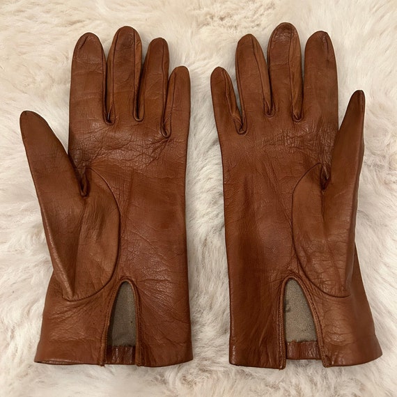 Saks Fifth Ave Brown Leather Gloves