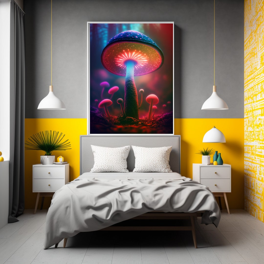 Colorful Alien Mushroom in Psychedelic DMT Forest AI Art - Etsy